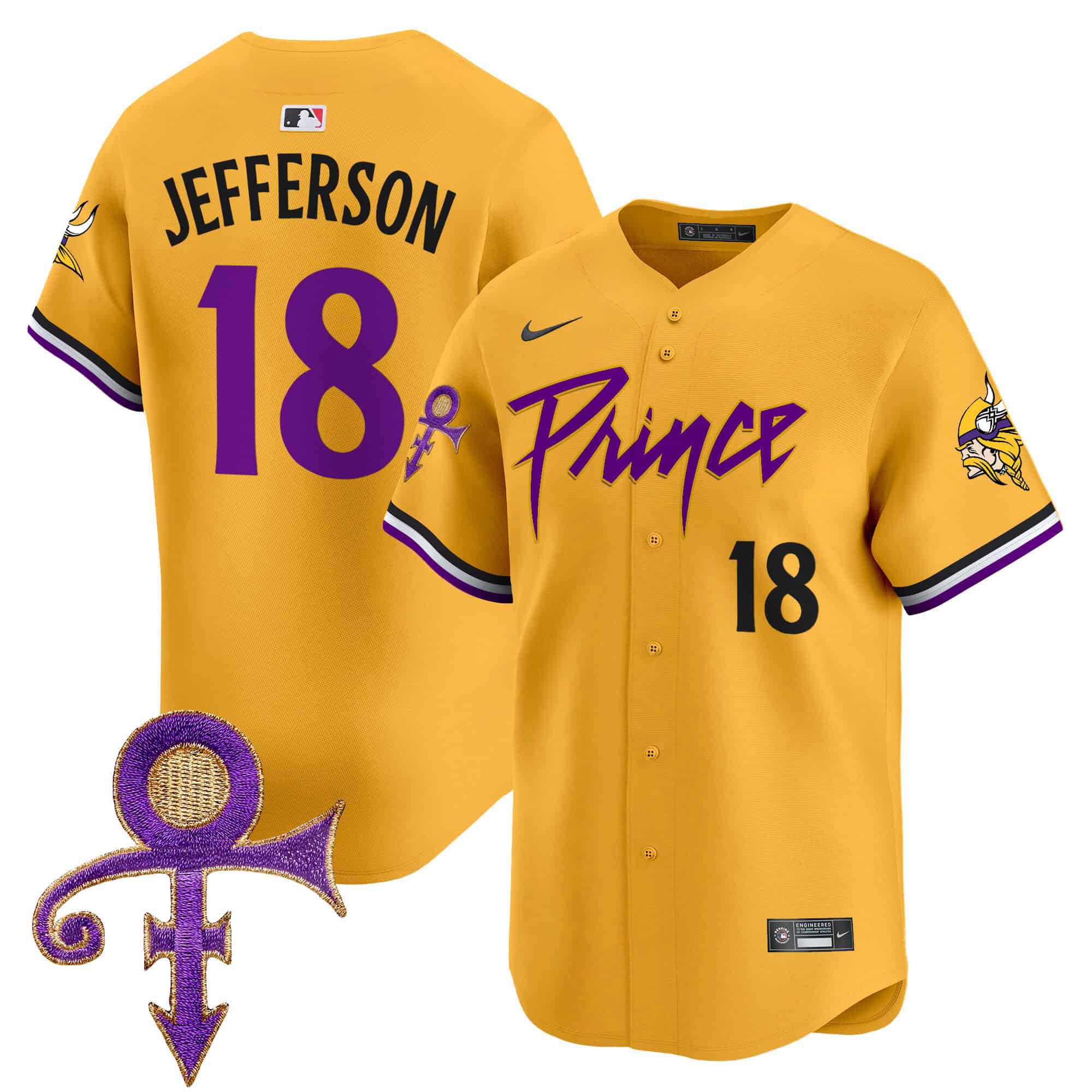 Men Minnesota Vikings #18 Jefferson Yellow 2024 Nike Prince Patch Vapor Premier Limited NFL Jersey->indianapolis colts->NFL Jersey